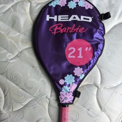 Pink Head Barbie 21" Child's Tennis Racket with Case