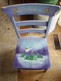 "BELIEVE" Wooden Chair of Winter Inspiration