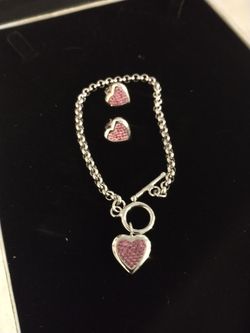 Heart Bracelet W/Earrings