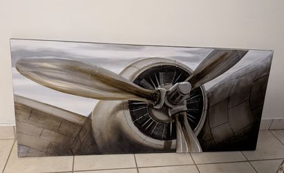 Large Vintage Airplane Propeller Wall Art Canvas