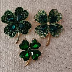 Fashion Shamrock Brooch Collection. $10 each