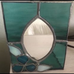 Deco Mirrored Frame It's just under 5 1/4 " width 7" in length
