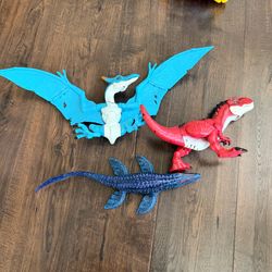 Robo Alive trex and pterodactyl action figure toys