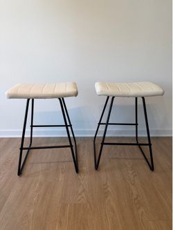 Set of 26” White Barstools