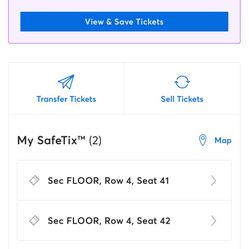Alanis Morissette Tickets MAIN FLOOR 4th Row