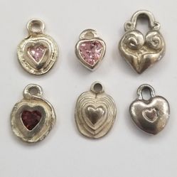 Silver Heart Shaped Earring Jackets 6 Pieces 