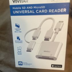 New Unopened Box Vivitar Mobile Ss And Micro Sd Universal Card Reader