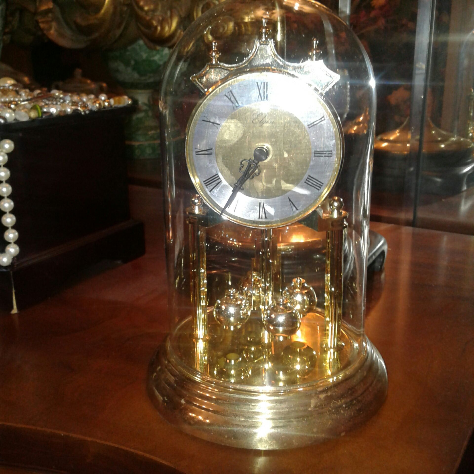 Elgin glass done clock made in germany