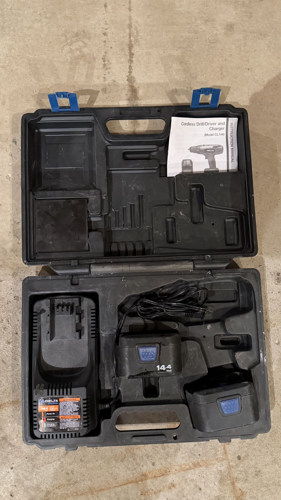 Delta 14.4V NiCad Batteries and Charger NO DRILL