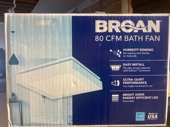 Brand New Broan 80 CFM Bathroom Exhaust Fans with Humidity Sensor & LED Light