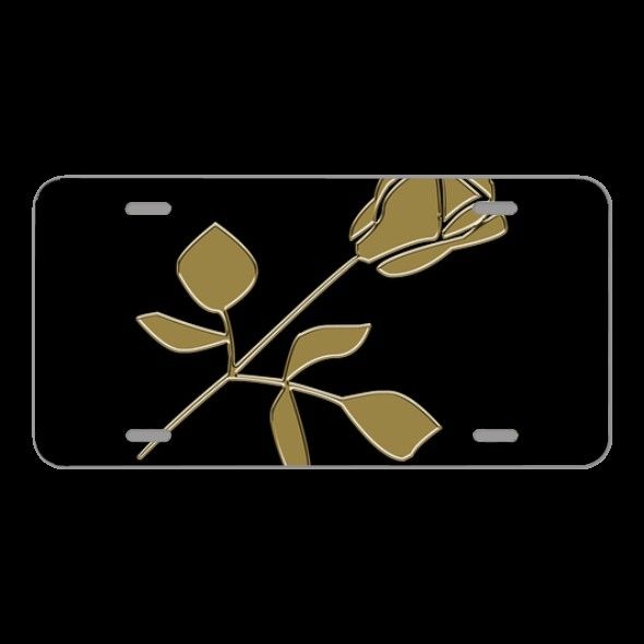 License Plate Novelty Car Front Rose Gold Symbol Sign Flower Icon