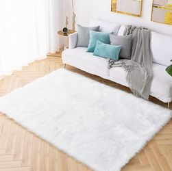 Soft Faux Sheepskin Fur Area Rug Luxury