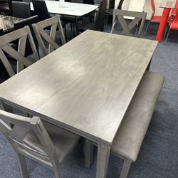 New Dinning Set With Three Chairs And Bench , Offer Free Delivery, Same Day, Cash On Delivery 