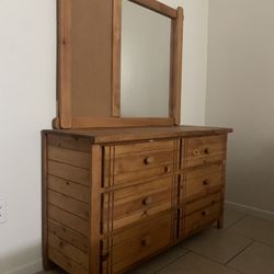 Dresser With Mirror And End Table