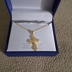 Gold Cross. Necklace 