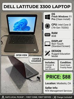 Dell Latitude 3300 Laptop - w/ Charger