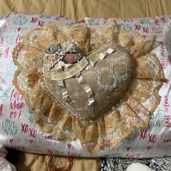 Vintage Wedding Rings Holder Pillow