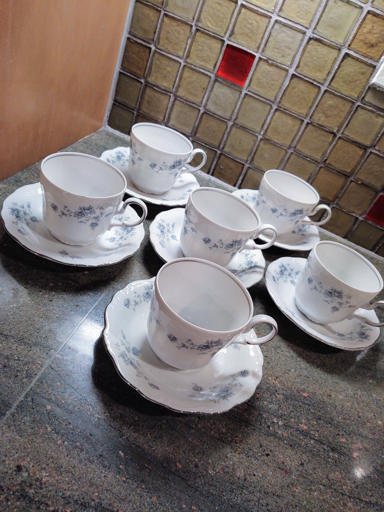 Mid Century Johann Havilland Porcelain Tea Cups And Saucers