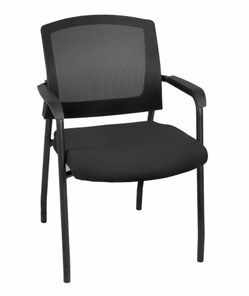 Romig Knight Multi-Purpose Mesh Side Chair – Ergonomic Stacking Guest Chair with Padded Seat & Armrests for Office, Conference Room, Waiting Area & Tr