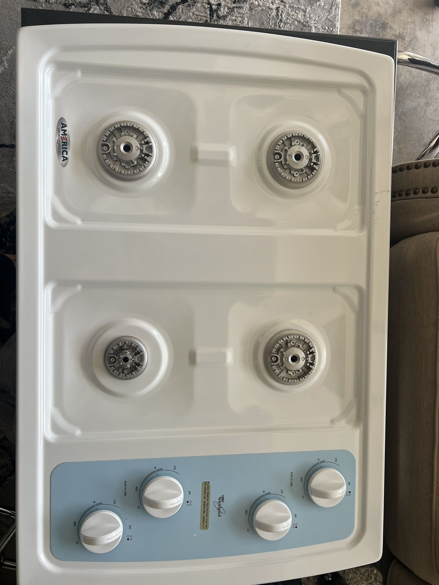 Whirlpool Burner Natural Gas Cooktop