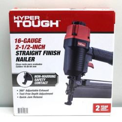 Hyper Tough 16-gauge 2-1/2 In Straight Finish Pneumatic Nailer HTFN64 +200 Nails
