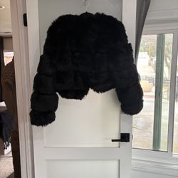 Black Faux Fur Coat 