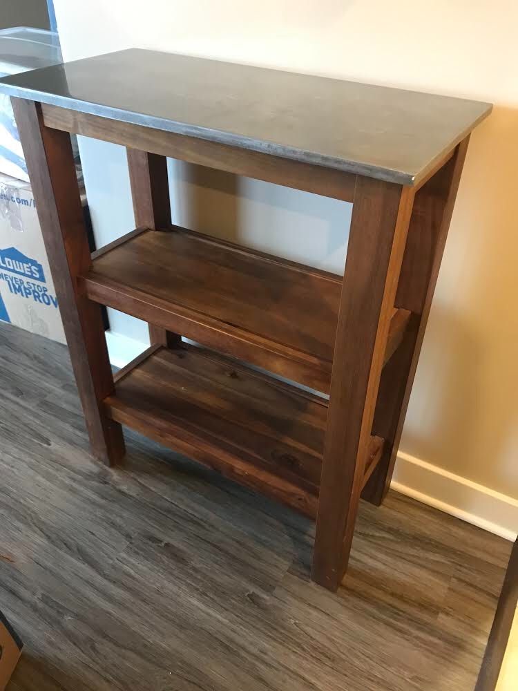 West Elm Solid Wood + Steel Console Table / Small Kitchen Island