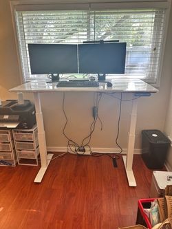 Electric Standing Desk with White Frame $100 obo
