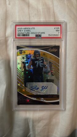 Grey Zabel 2025 Absolute Signature Gold Stars RC PSA 7