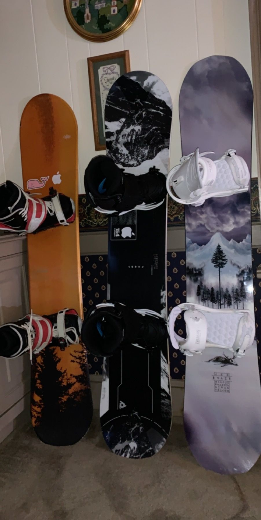Snowboards with bindings