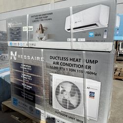 Hessaire 12000 BTU/H Ductless Mini Split Heat Pump System w/ Wi-Fi, 115V