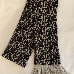 Scarf - Animal Print With Fringe 