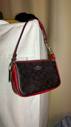 Coach Signature Shoulder Bag Brown Red
