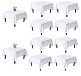 6Pack White Square Tablecloths 52 × 52 Inch, White Polyester Table Cloth