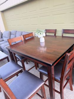 Counter Height Dining Table with 8Chairs