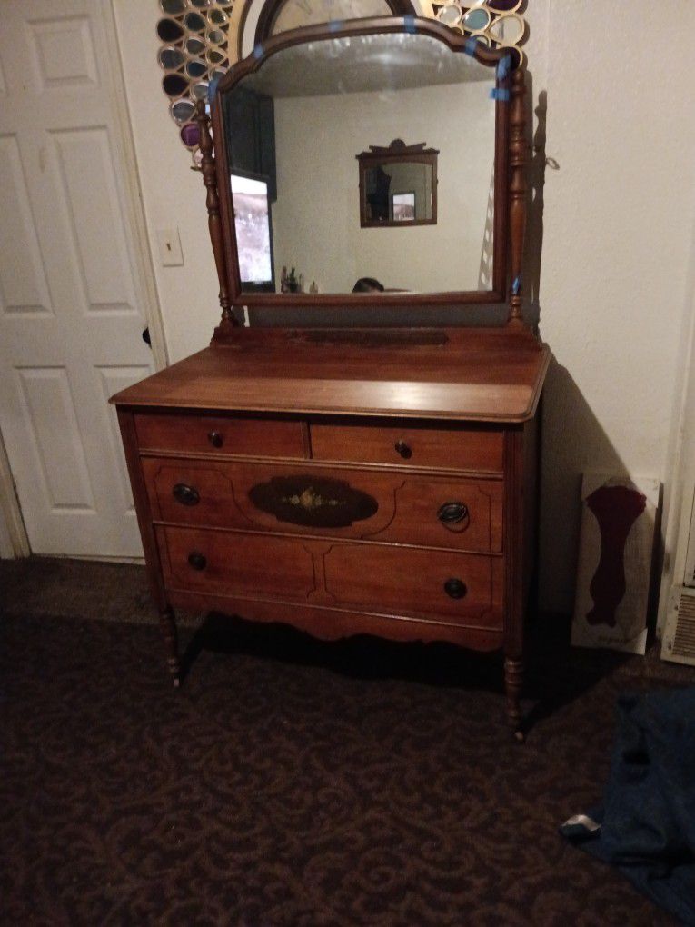Antique Dresser Dated 1906 Real Nice Piece Of Workmanship orignal