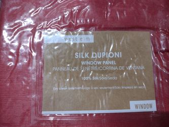 Brand New in Package West Elm Grommet 100% Silk Curtains Drapes. Color Rose Hip 48" x 108" Lined 100% White Cotton