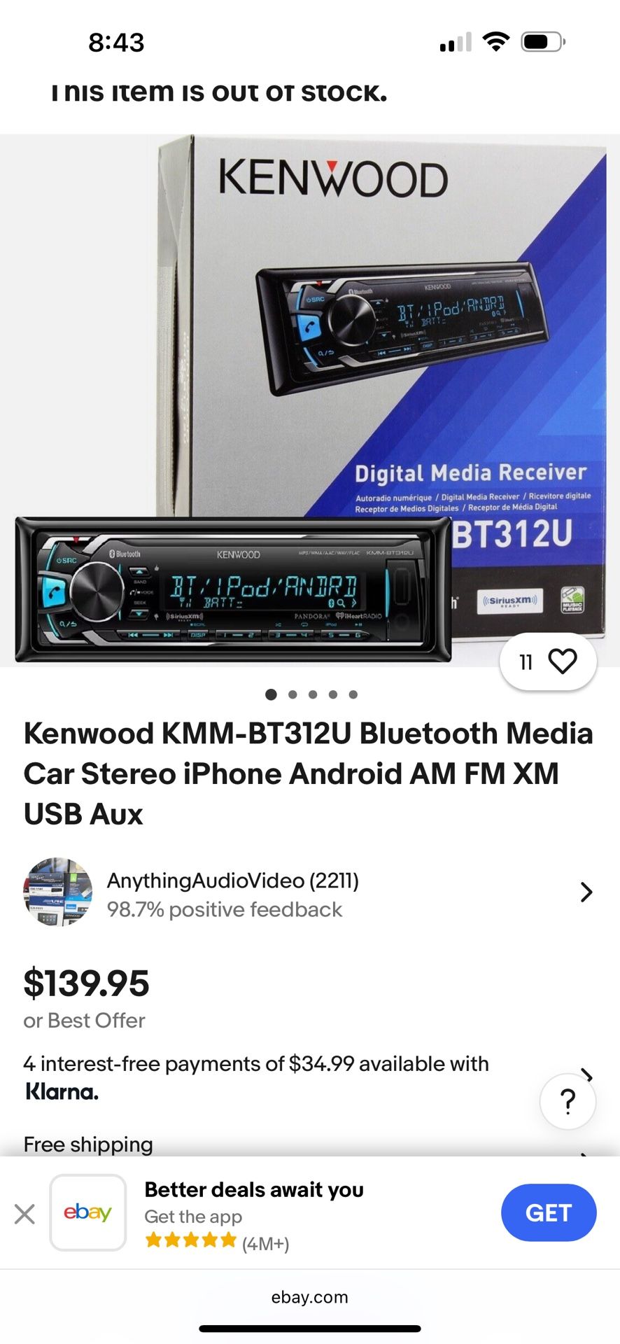Car Radio. Kenwood