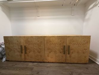 Anthropologie Burl Wood Credenza / Storage Cabine