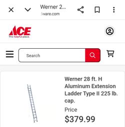 28 foot Werner Ext Ladder