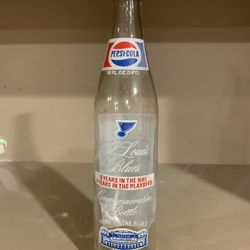 St. Louis Blues Hockey Pepsi Bottle