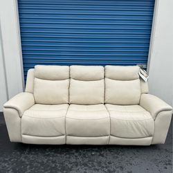 Cream Reclining Sofa with USB Ports 3-Seater RETAIL 1399$