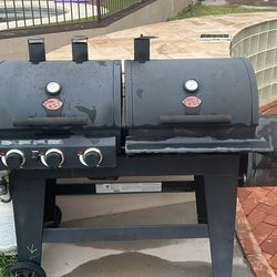 Char-Griller Double Play Gas & Charcoal Grill with Side Burner