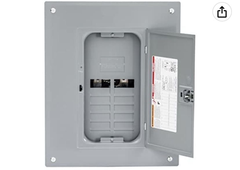 Square D - HOM1224L125PC Homeline Load Center with Cover, Gray, 125-Amp Convertible Main Lugs, 1-Phase, 12-Space 24-Circuit, Indoor, Plug-on Neutral R