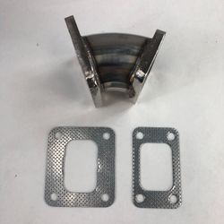 45Degree Stainless Steel Turbo Charger Flange Adapter Kit T3 to T4 4-Bolt+Gasket(45D T3T4+GK)