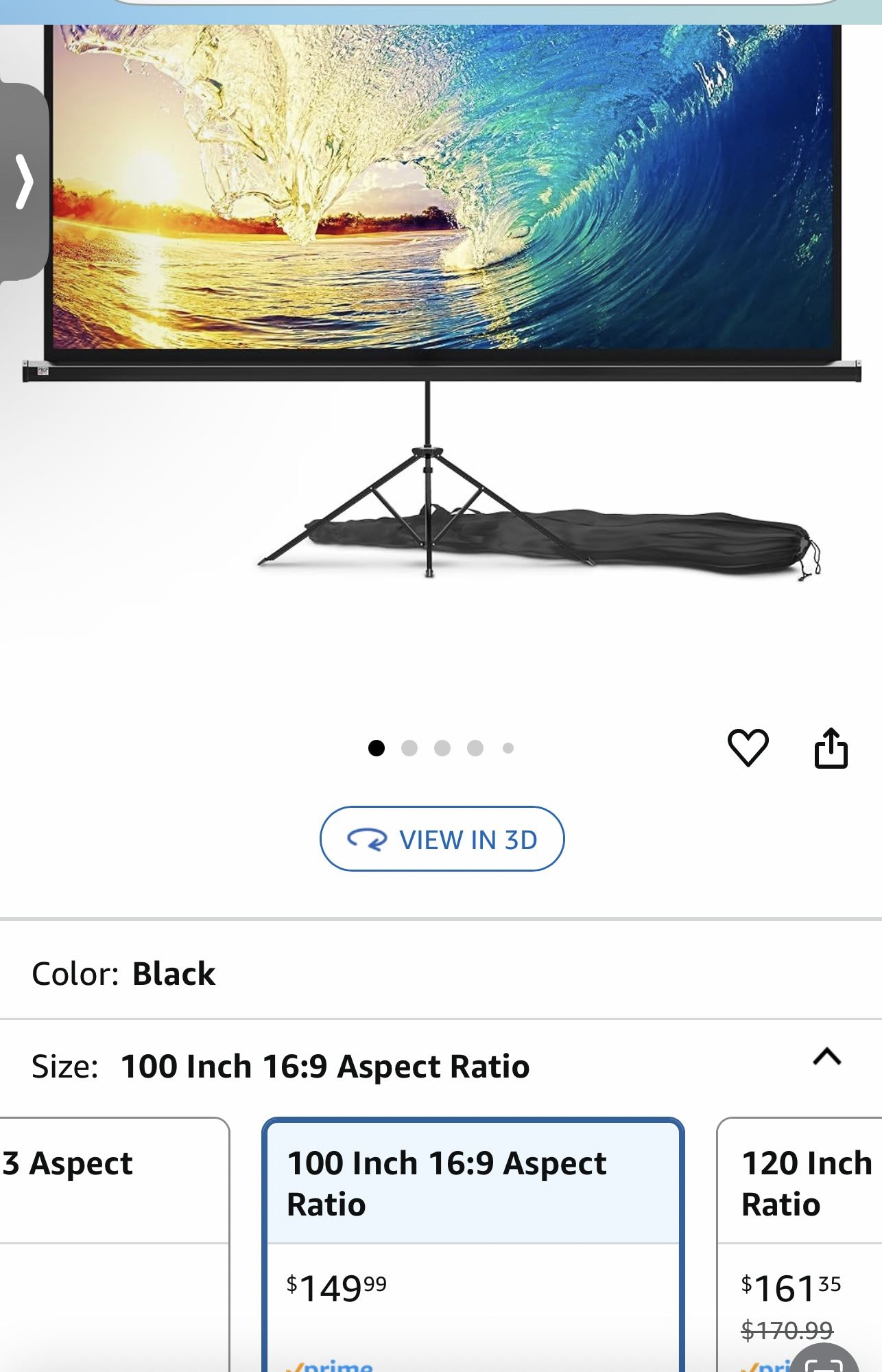 Movie Screen. 100 Inches.
