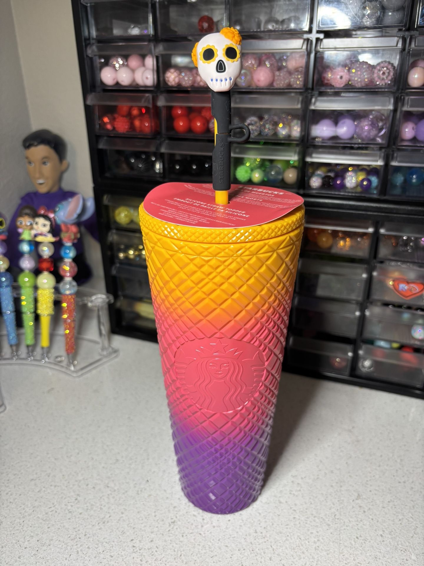 Starbucks Dia de Muertos Day Of The Dead 2024 Tumbler 2024 w/ Skull Topper NEW