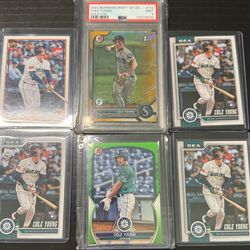 🔥 COLE YOUNG 6-CARD LOT 🔥 PSA 9 GOLD /75 • RCs • MARINERS TOP PROSPECT 🔱