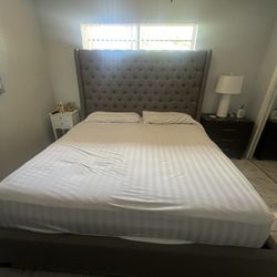 King Size Bed  w/ Mattress 