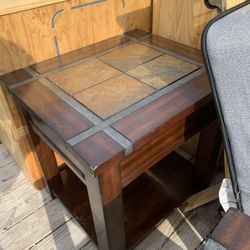 Leather Couch, Love Seat, & 2 End Tables-Good Condition! 